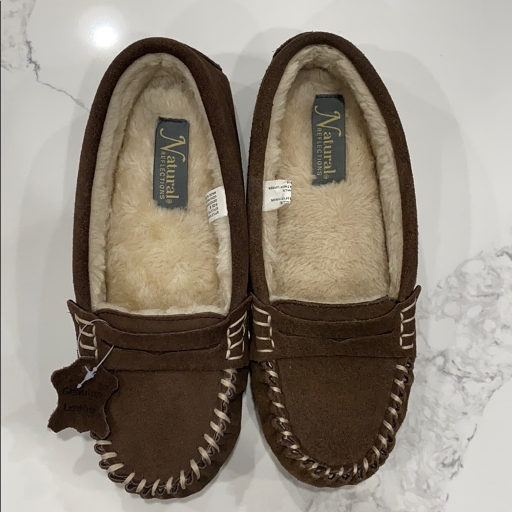 2/$20 Natural Reflection Leather Slippers